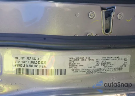 2020 Jeep Cherokee Latitude Plus from USA, damaged, VIN 1C4PJLLB7LD629729